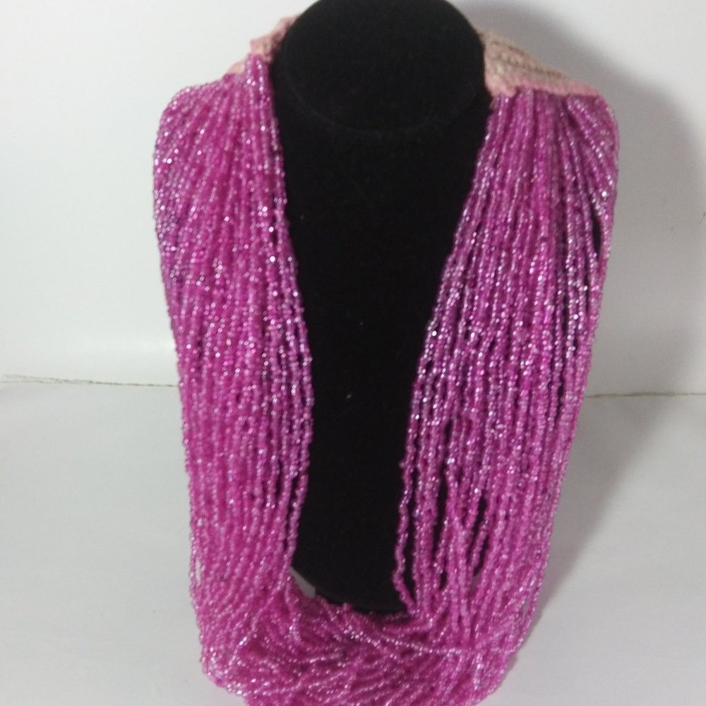 VTG 1954 Naga Multi-Strand Glass Seed Bead India